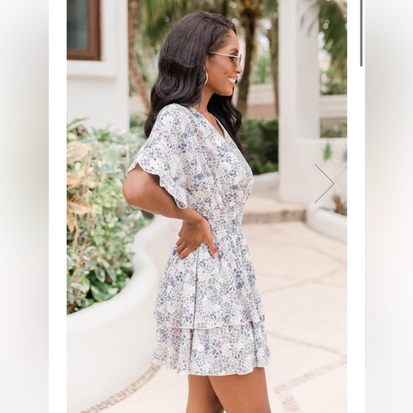 NEW Pink Lily Floral Dress XS - Picture 3 of 5